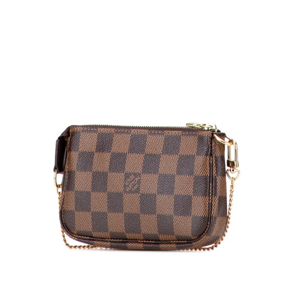 LOUIS VUITTON Brown Damier Leather Pochette Mini Bag - Picture 2 of 9